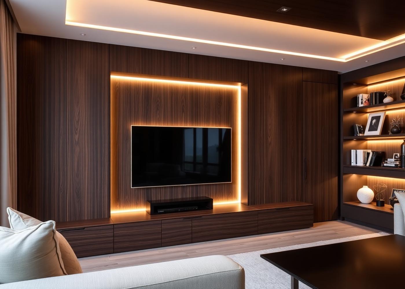 Walnut Media Wall